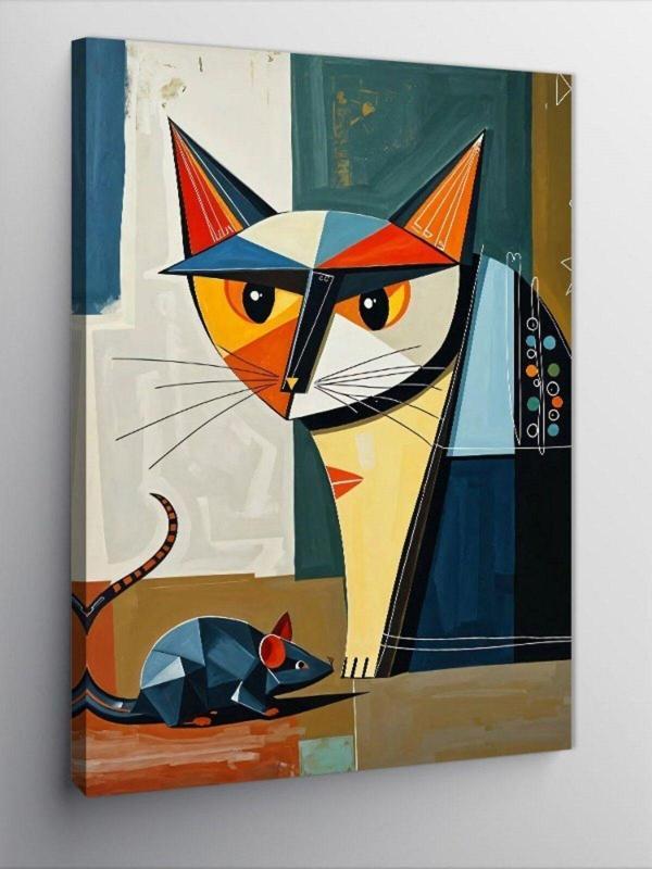 Ekart Kanvas Tablo Fare Ve Kedi - Image 1