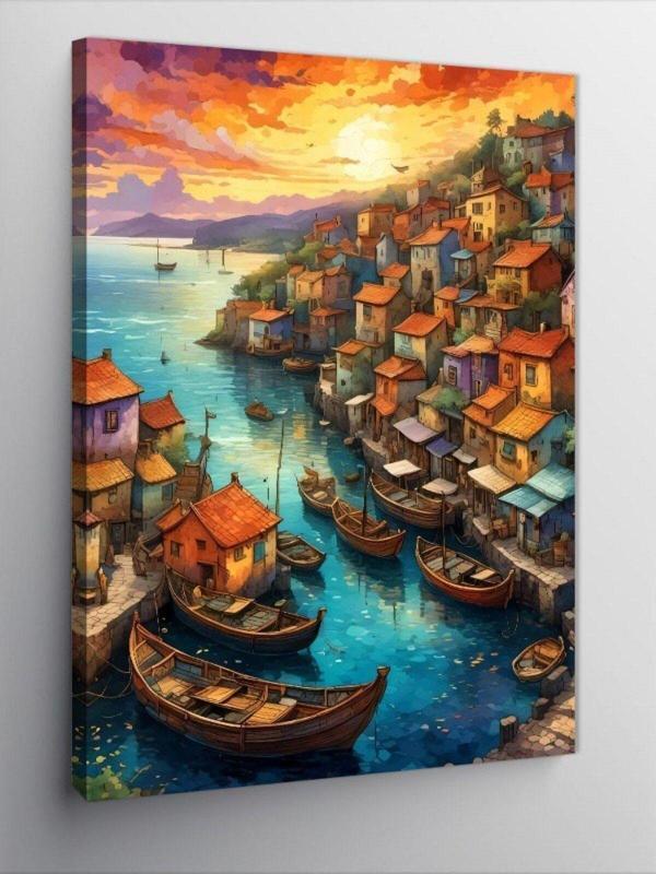Ekart Kanvas Tablo Sahil Kasabası - Image 1