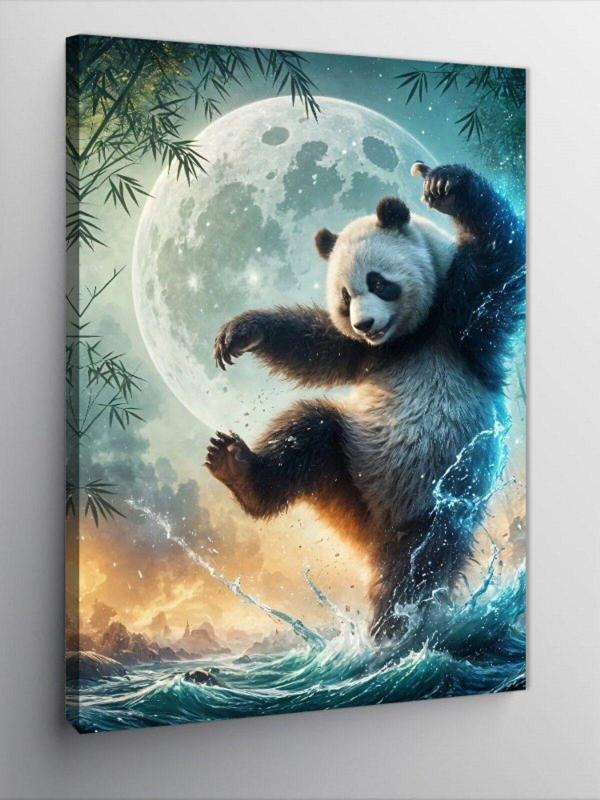 Ekart Kanvas Tablo Nehirdeki Panda - Image 1