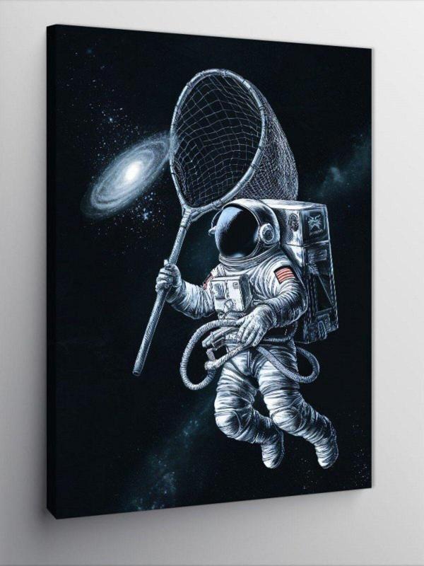 Ekart Kanvas Tablo Gezegenleri Yakalayan Astronot - Image 1