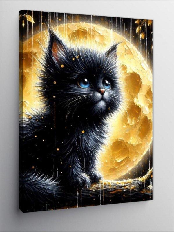 Ekart Kanvas Tablo Ay Ve Kedi - Image 1