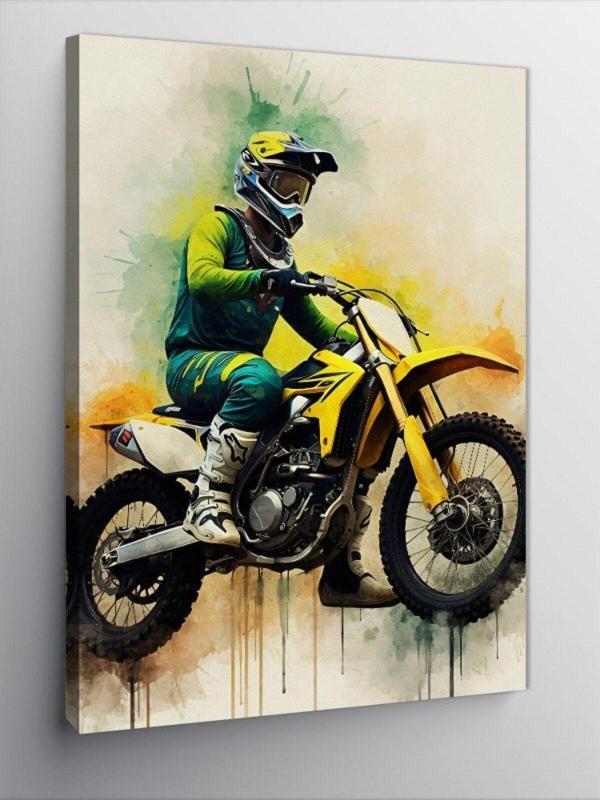 Ekart Kanvas Tablo Motosikletçi - Image 1