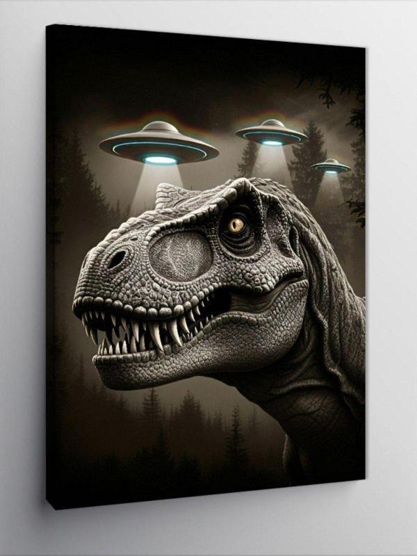 Ekart Kanvas Tablo Dinozor Portresi - Image 1