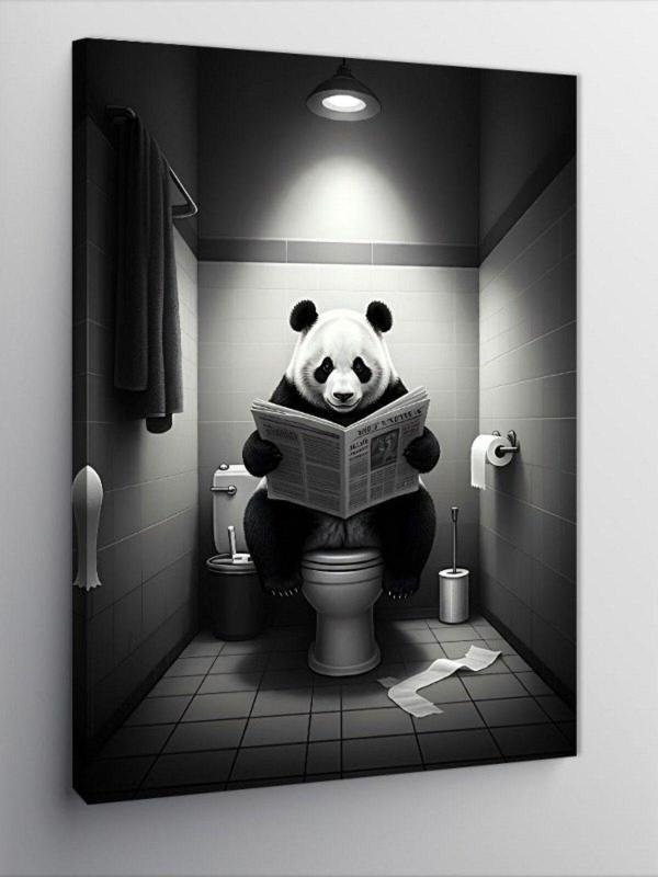 Ekart Kanvas Tablo Panda Tuvalette - Image 1