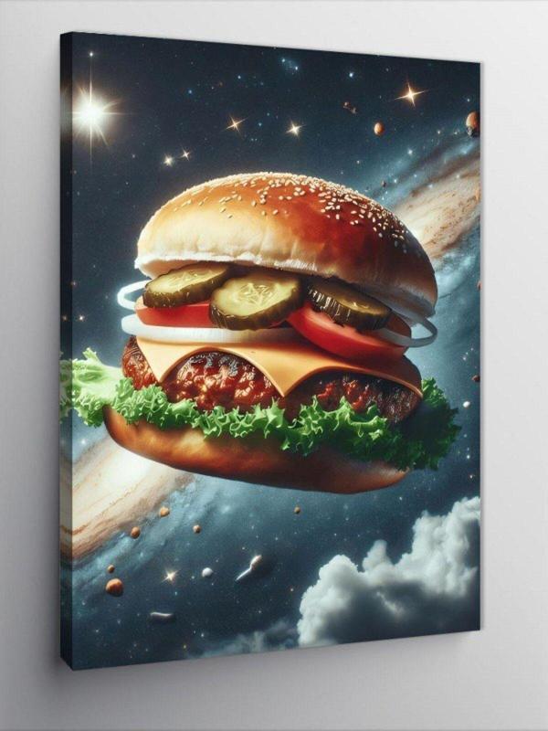 Ekart Kanvas Tablo Uzay Burger - Image 1