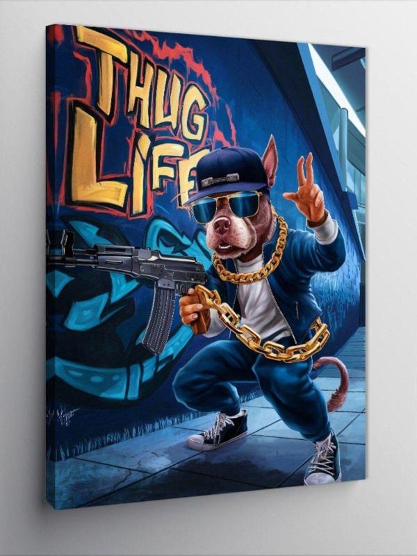 Ekart Kanvas Tablo Thug Köpek - Image 1