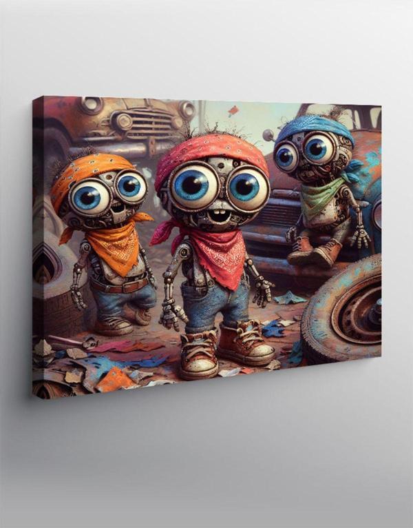 Ekart Kanvas Tablo Sevimli Robotlar - Image 1