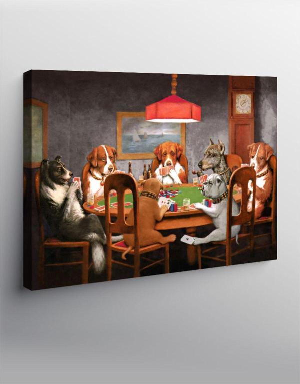 Ekart Kanvas Tablo İskambil Oynayan Köpekler - Image 1