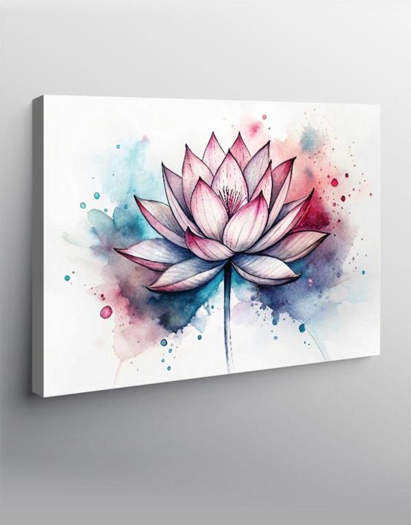Ekart Kanvas Tablo Pembe Lotus Çiçeği - Image 1