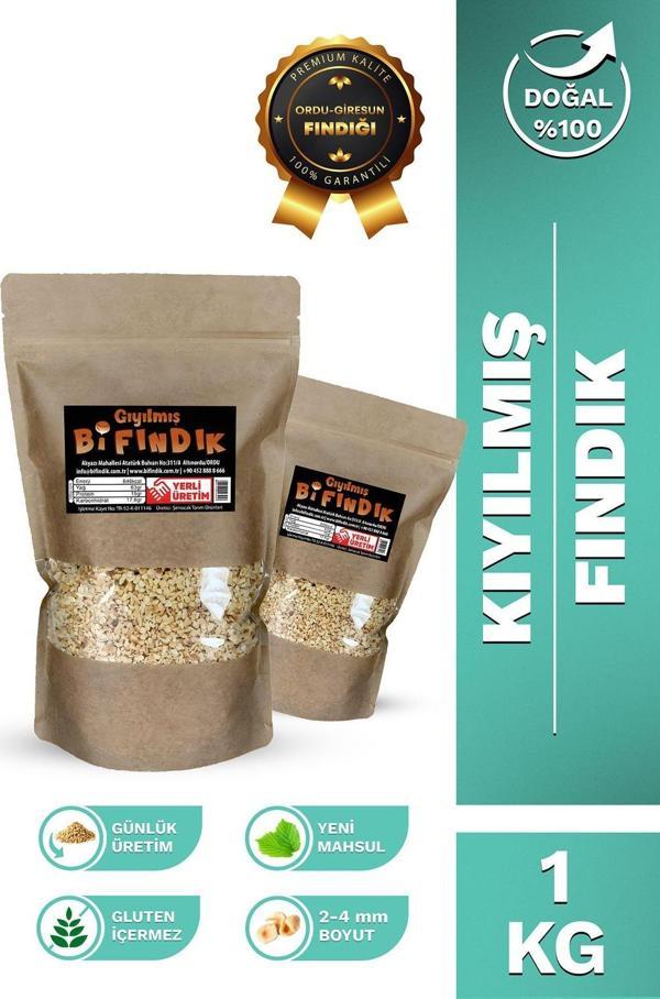 Bi Fındık Kavrulmuş Kıyılmış Fındık (Pirinç) Doypack 1.Kalite Glutensiz Taze Yeni Mahsul 1Kg - Image 1
