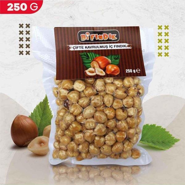 Bi Fındık Vakumlu Paket %100 Taze Lezzetli Yeni Mahsul Çifte Kavrulmuş İç Fındık İri Taneli Çıtır 250G - Image 1