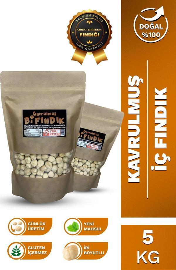 Bi Fındık Yeni Sezon 1.Kalite Kavrulmuş İç Fındık Çıtır %100 Taze Lezzetli Kavrulmuş Fındık 5 Kg - Image 1