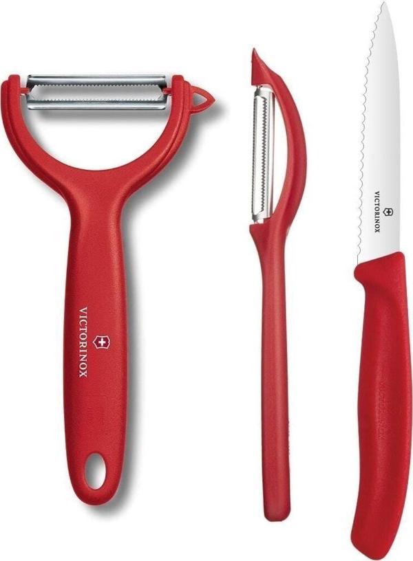 Victorinox 3'Lü Soyacak Bıçak Seti Kırmızı - Image 1