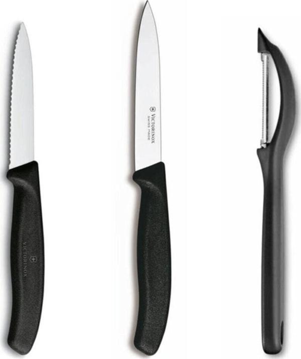 Victorinox Siyah 3'Lü Bıçak Soyacak Seti - Image 1