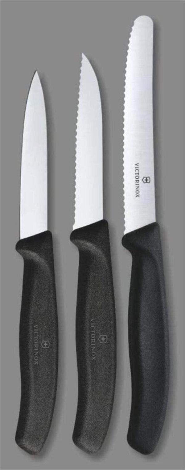 Victorinox Swiss Classic 3 Parça Soyma Bıçak Seti Siyah 6.7113.3 - Image 1
