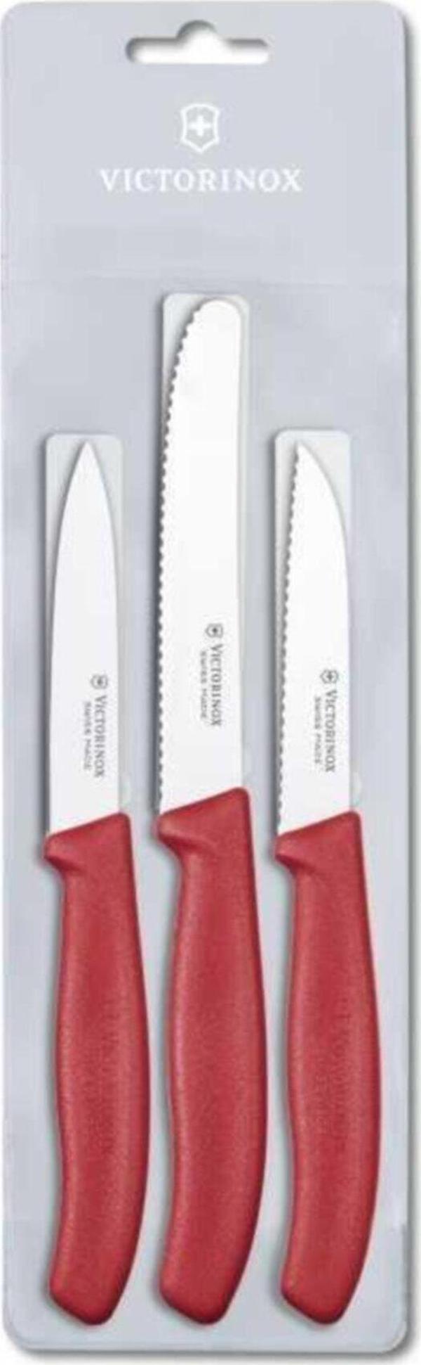 Victorinox Swiss Classic Kırmızı 3 Parça Soyma Bıçak Seti 6.7111.3 - Image 1