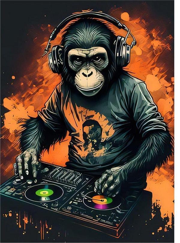 Ekart Dj Maymun Mdf poster 25 cm x 35 cm - Image 1