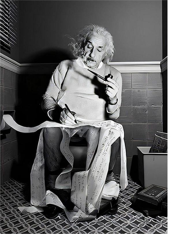 Ekart Tuvalette Not Alan Einstein Tasarım Mdf Tablo 50 cm x 70 cm - Image 1