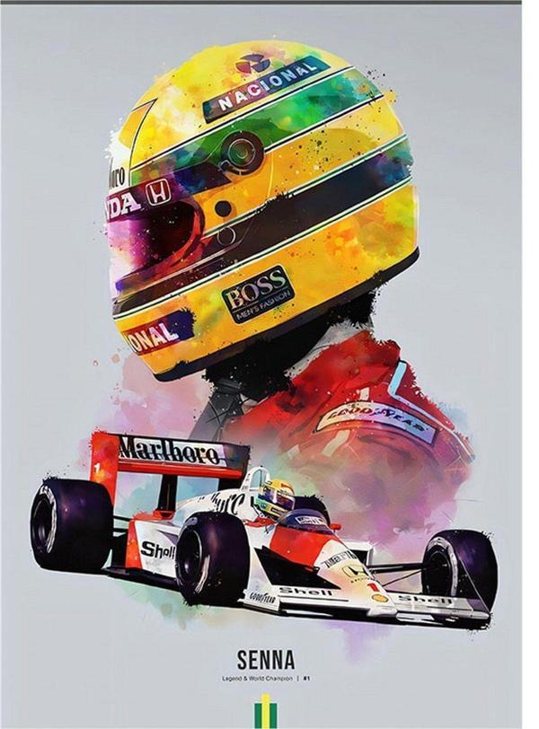 Ekart Ayrton Senna Formula 1 Modern Mdf Tablo 35 cm x 50 cm - Image 1