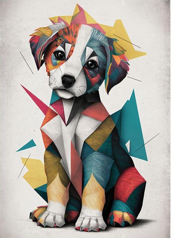Ekart Sevimli Yavru Köpek Desenli Mdf Tablo 25 cm x 35 cm - Image 1