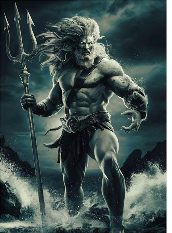 Ekart Poseidon Uygulanan Tanrısı Tasarım Mdf Tablo 50 cm x 70 cm - Image 1