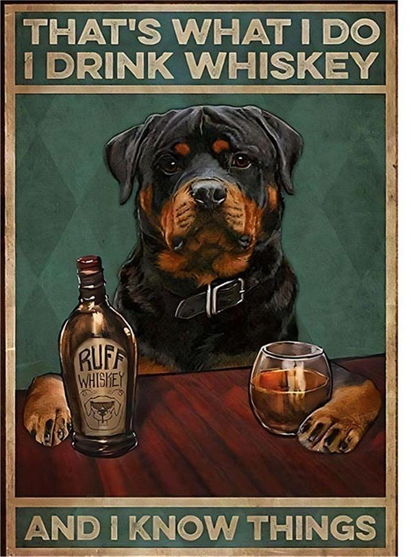 Ekart Köpek Ve Alkol Şişesi Model Mdf tablo 25 cm x 35 cm - Image 1
