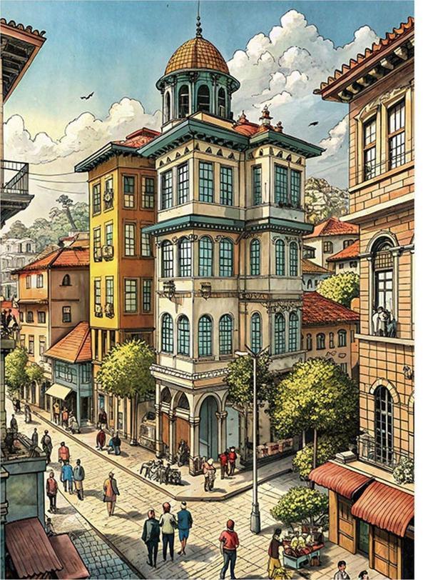 Ekart Şehir Yaşamı Model Mdf tablo 25 cm x 35 cm - Image 1