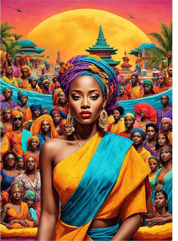 Ekart Afrikalı Kadınlar Art Mdf Poster 25 cm x 35 cm - Image 1