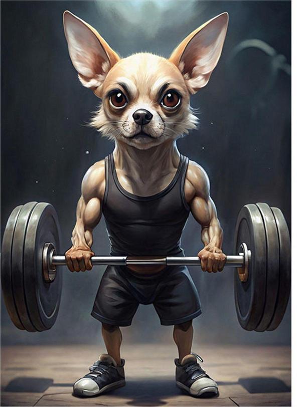 Ekart Halter Kaldıran Köpek Art Mdf Poster 35 cm x 50 cm - Image 1