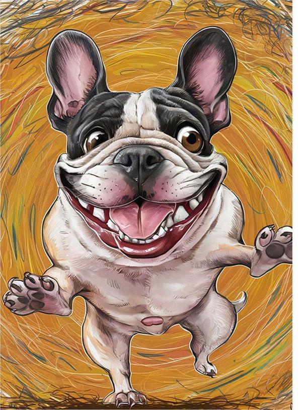 Ekart Sevimli Gülen Köpek Art Mdf Poster 50 cm x 70 cm - Image 1