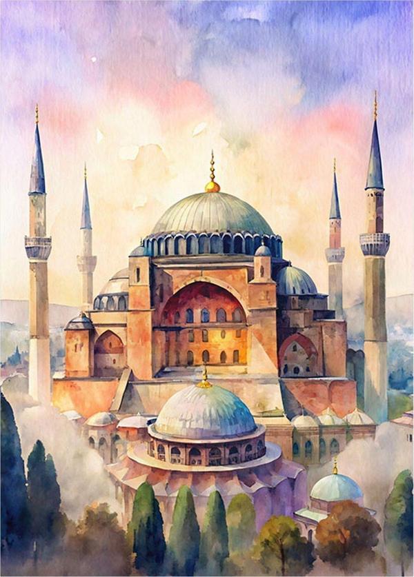 Ekart Eski Zamanlarda Ayasofya Art Mdf Tablo 50 cm x 70 cm - Image 1
