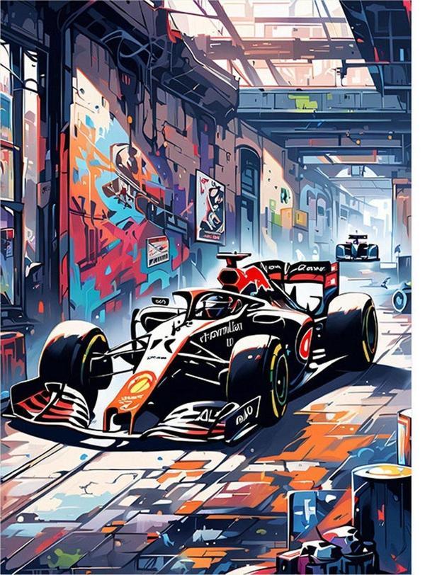 Ekart Formula 1 Aracı Tasarım Mdf Tablo 35 cm x 50 cm - Image 1