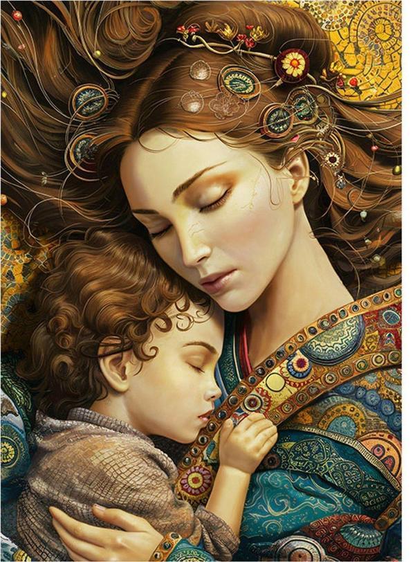 Ekart Anne Ve Çocuk Mdf Tablo 35 cm x 50 cm - Image 1