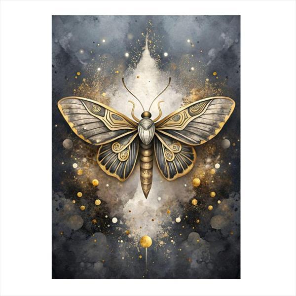Ekart Altın Kelebek Tasarım Mdf Tablo 35 cm x 50 cm - Image 1