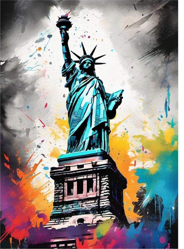 Ekart Özgürlük Anıtı Amerika Hediyelik Mdf Tablo 50 cm x 70 cm - Image 1