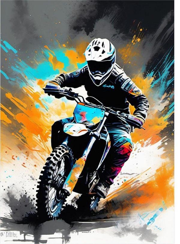 Ekart Cross Motosiklet Mdf poster 50 cm x 70 cm - Image 1