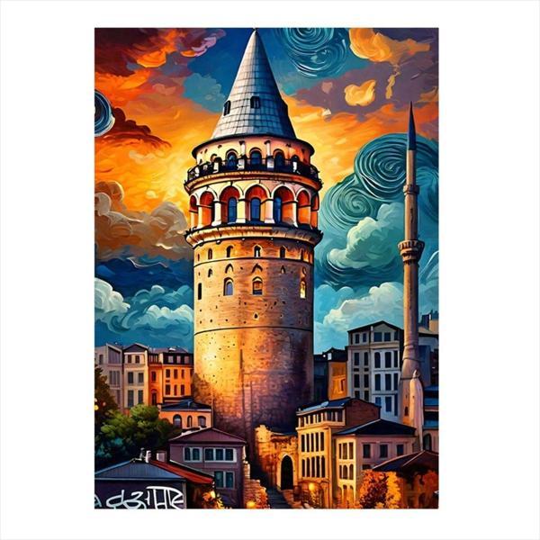 Ekart Galata Kulesi Tasarım Mdf Tablo 35 cm x 50 cm - Image 1