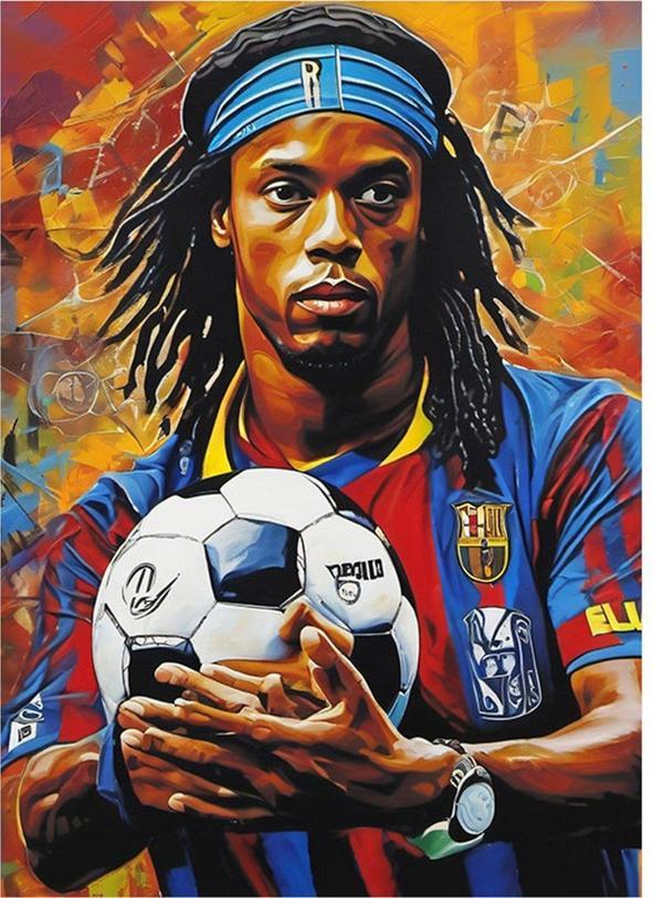 Ekart Ronaldinho Futbolcu Modern Mdf Tablo 50 cm x 70 cm - Image 1