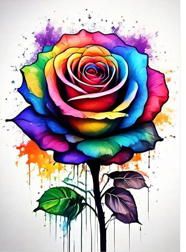 Ekart Renkli Gül Mdf poster 35 cm x 50 cm - Image 1