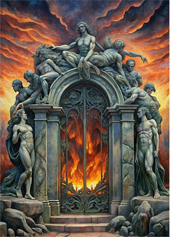 Ekart Cehennem Kapısı Tasviri Mdf Tablo 50 cm x 70 cm - Image 1