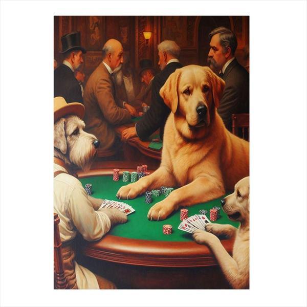 Ekart Kumarbaz Köpekler Dekoratif Mdf Tablo 35 cm x 50 cm - Image 1