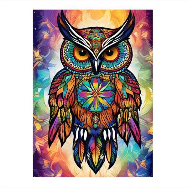 Ekart Desenli Baykuş Hediyelik Mdf Tablo 35 cm x 50 cm - Image 1