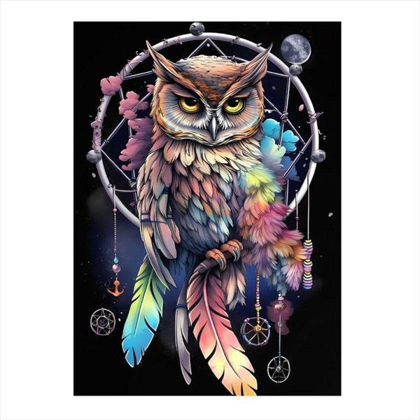 Ekart Düş Kapanına Oturan Baykuş Mdf poster 50 cm x 70 cm - Image 1