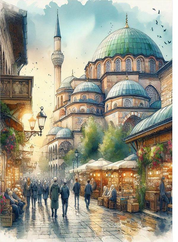 Ekart Cami Çizimi Mdf Tablo 35 cm x 50 cm - Image 1