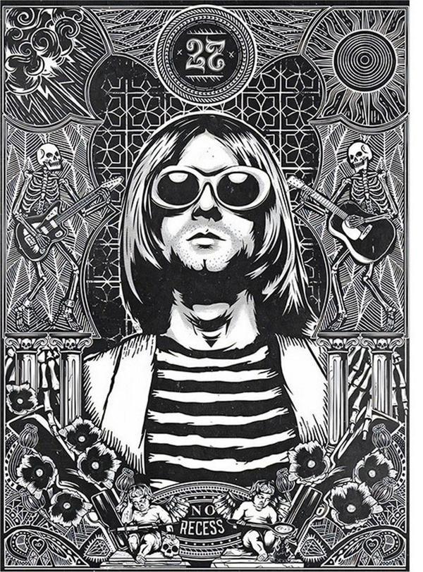 Ekart Nirvana Müzik Grubu Kurt Cobain Mdf poster 50 cm x 70 cm - Image 1