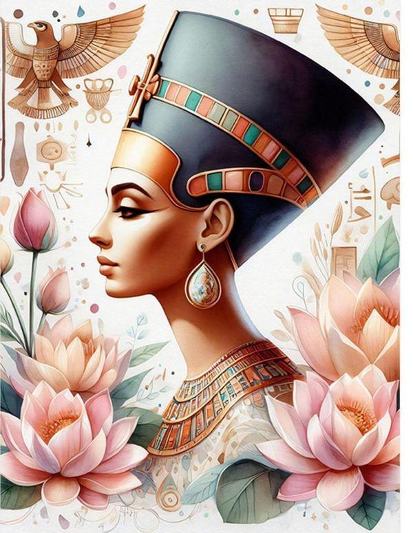 Ekart Nefertiti Eski Mısır Art Mdf Tablo 35 cm x 50 cm - Image 1
