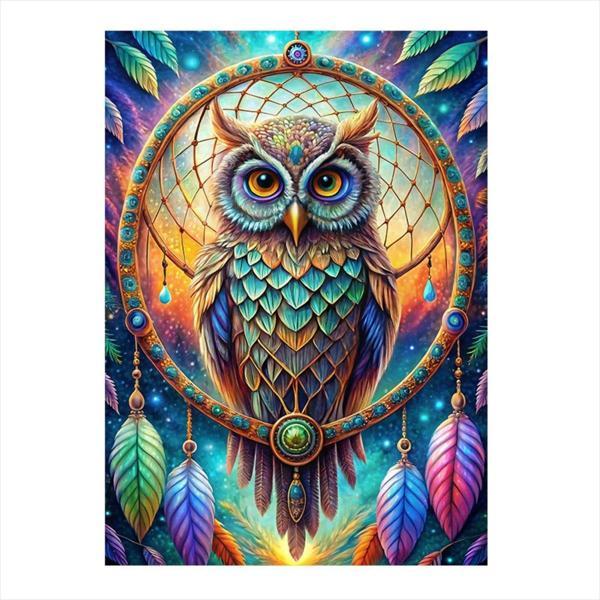 Ekart Düş Kapanına Oturan Baykuş Desenli Mdf Tablo 50 cm x 70 cm - Image 1