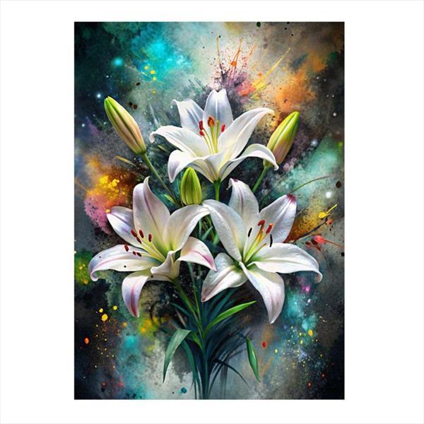 Ekart Beyaz Çiçekler Mdf poster 35 cm x 50 cm - Image 1