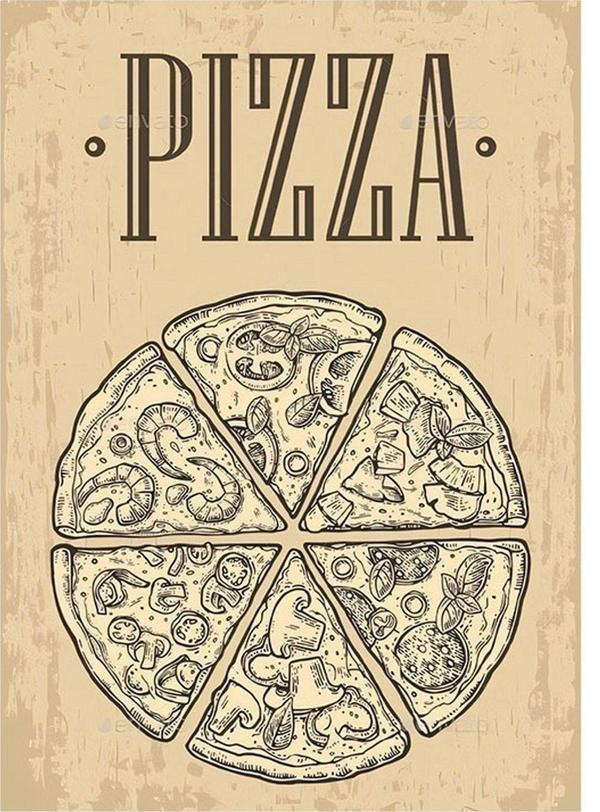 Ekart Pizza Temalı Hediyelik Mdf Tablo 35 cm x 50 cm - Image 1