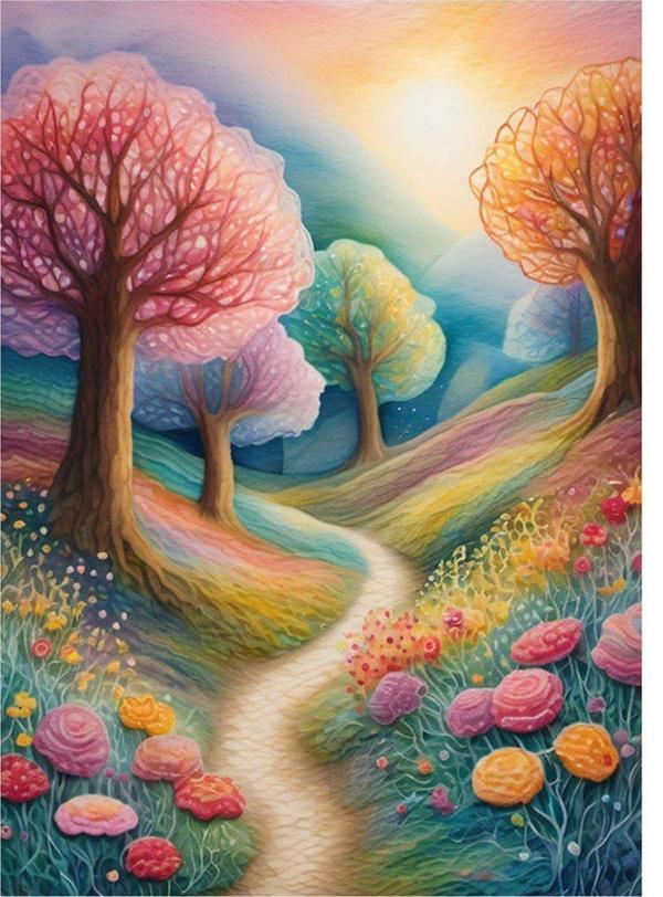 Ekart Renkli Ağaçlar Dekoratif Mdf Tablo 35 cm x 50 cm - Image 1